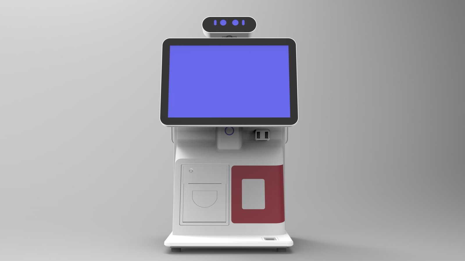 White Rotatable Dual Screen POS with 58mm Thermal Printer, Multi-size