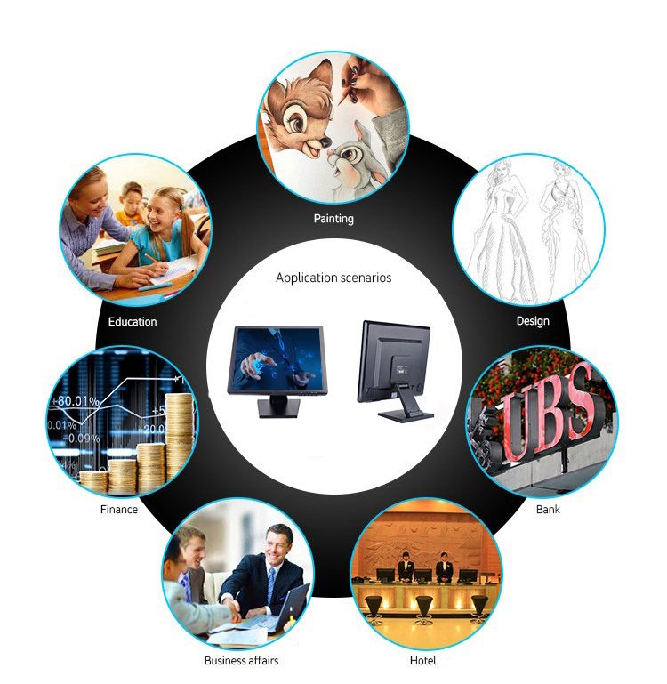 application of 4/5 Wire Resistive 15 inch Touch Screen Monitor