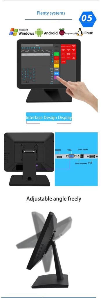 Capacitive Resistive Touch POS Monitor compatible with multi systems