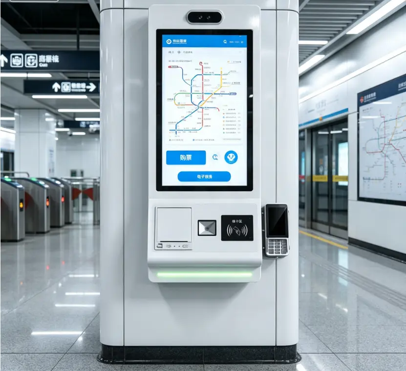 18.5 inch Vertical Self Checkout Kiosk use for subway station