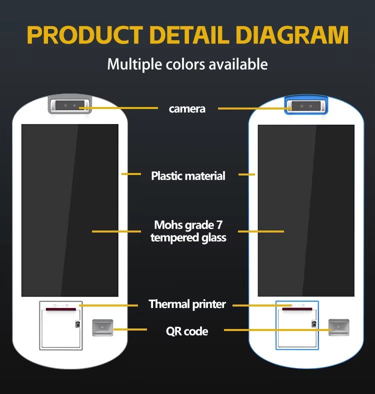 detail diagram of 21.5 inch Self-Service POS Terminal
