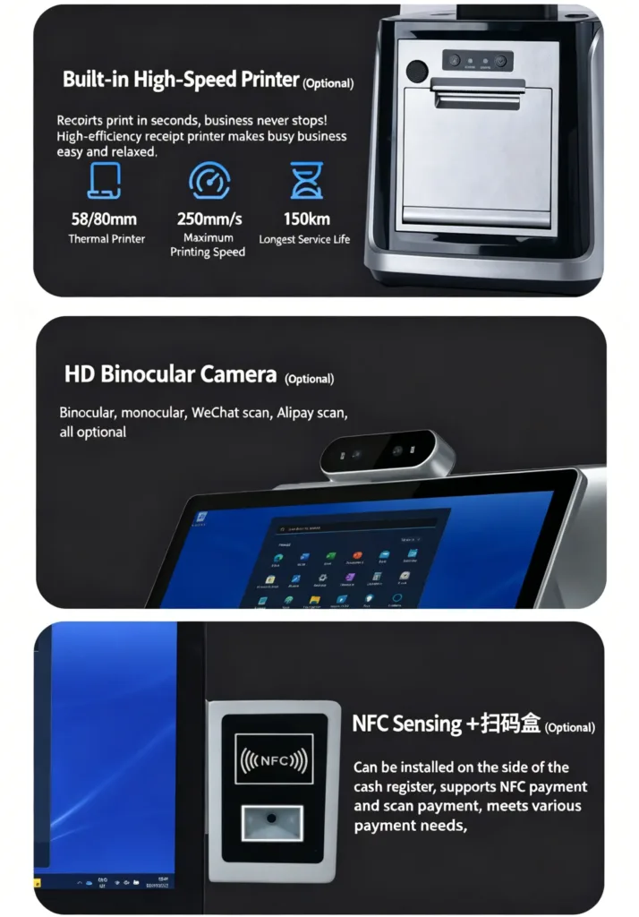 Smart Desktop POS Terminal with printer ,camera, NFC