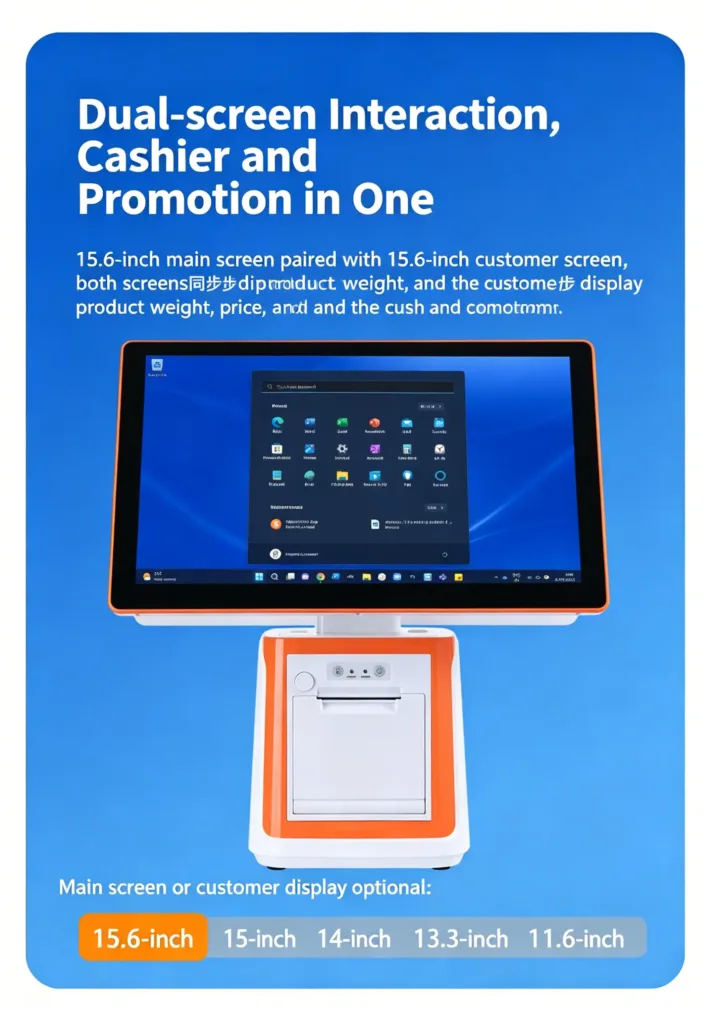 Smart Desktop POS Terminal dual screen interaction