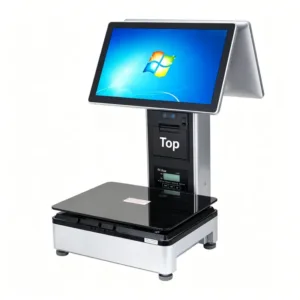 Dual touch screen weighing POS machine with Tempered glass weighing tray