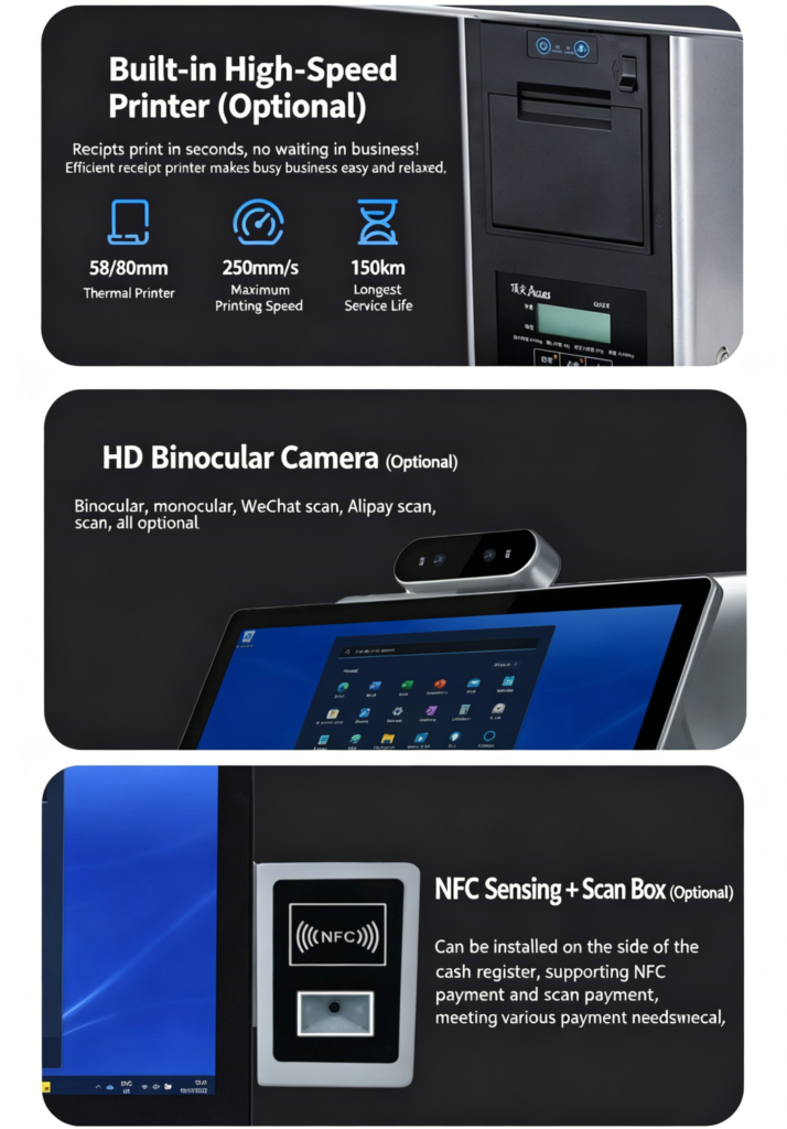 Dual Touch Screen Weighing POS with printer, camera and NFC