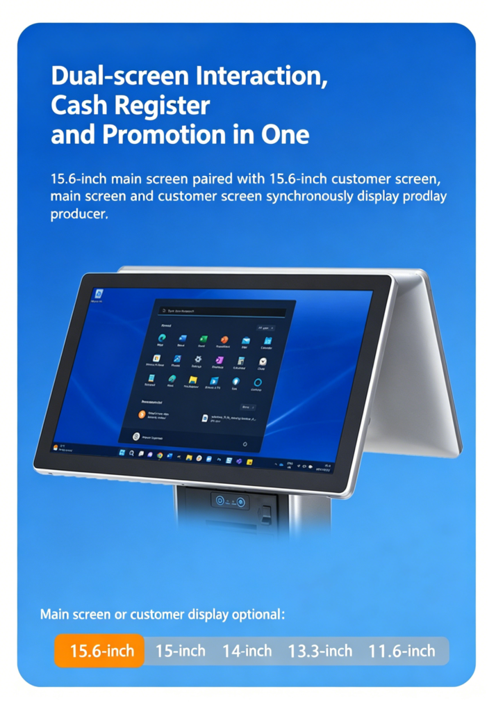 multi size Dual Touch Screen Weighing POS 