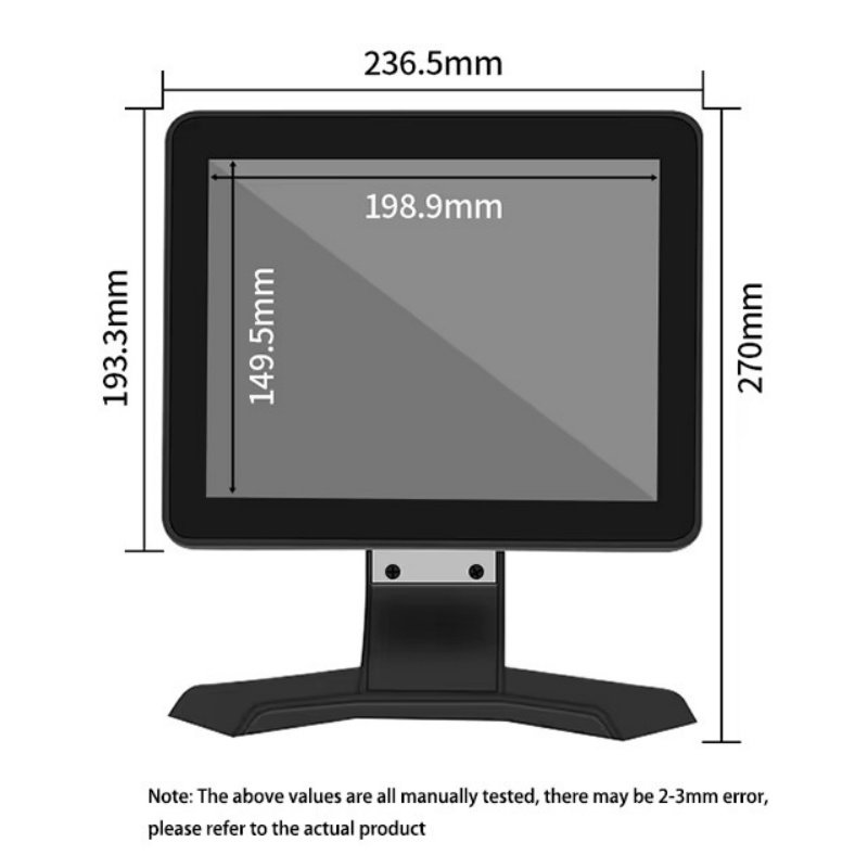 size of 10 Inch Mini POS LED Monitor size of 10 Inch Mini POS LED Monitor