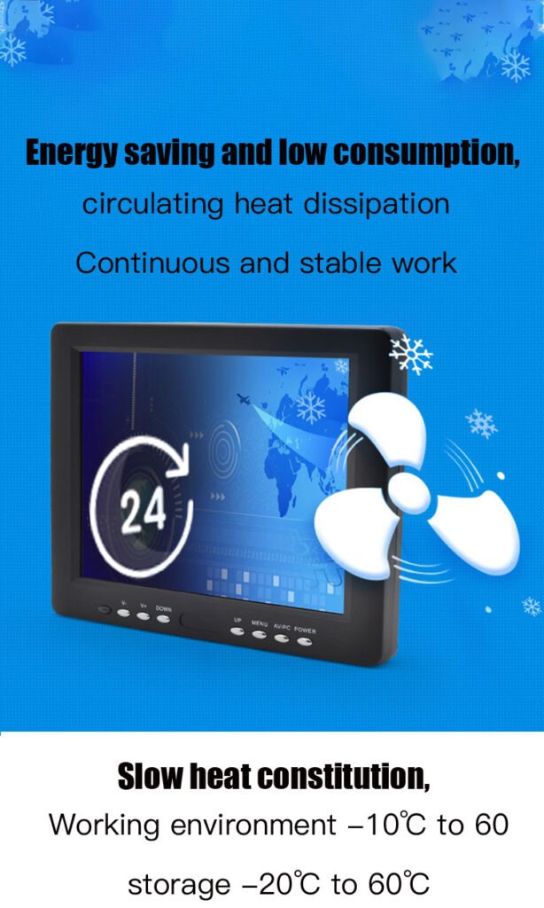 energy saving 8 inch Resistive Touch Screen Monitor
