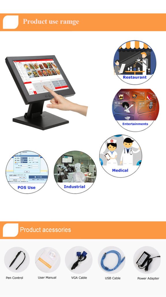 use range of 10.4 inch Resistive Touch Screen Display 
