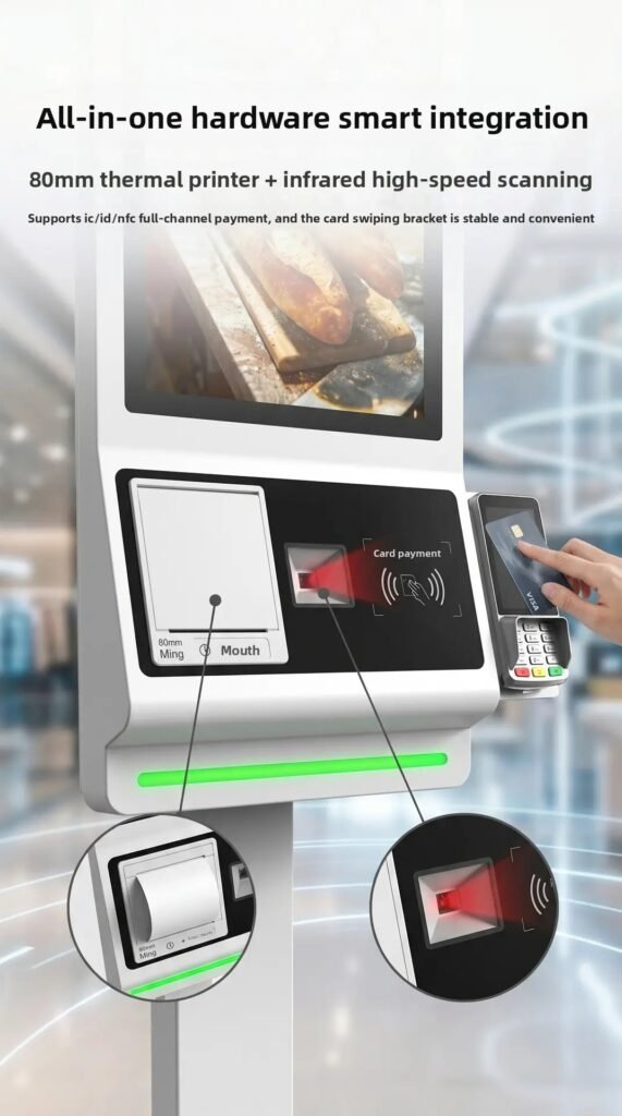 hardware of floor standing self-checkout kiosk 