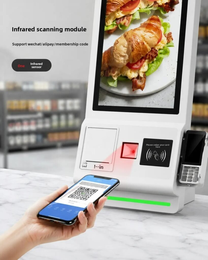 scanning module of floor standing self-checkout kiosk 