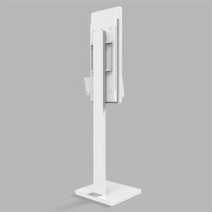 back of floor standing self-checkout kiosk